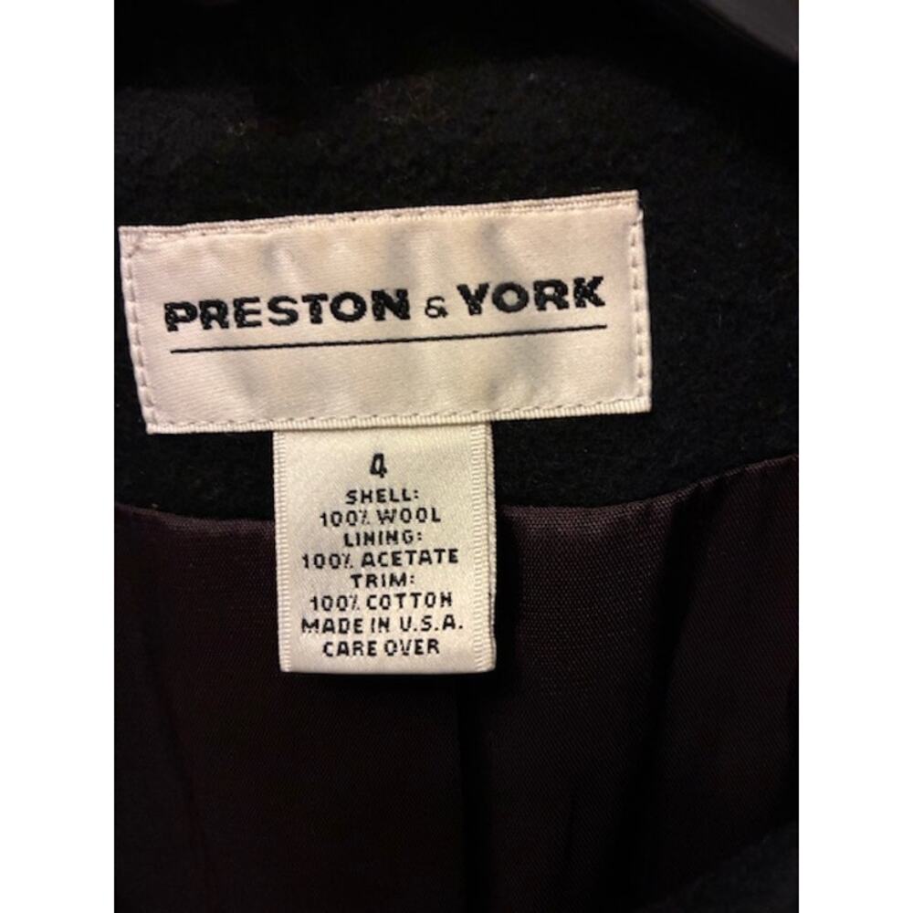 Preston & York 100% Wool Women’s Coat, Size 4 Velvet Collar & Cuffs Old Money - Picture 3 of 8